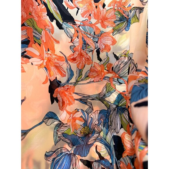 Chico's Reversible Tank Navy Beige Multi Floral Hawaiian Womans 3/XL - Picture 5 of 5